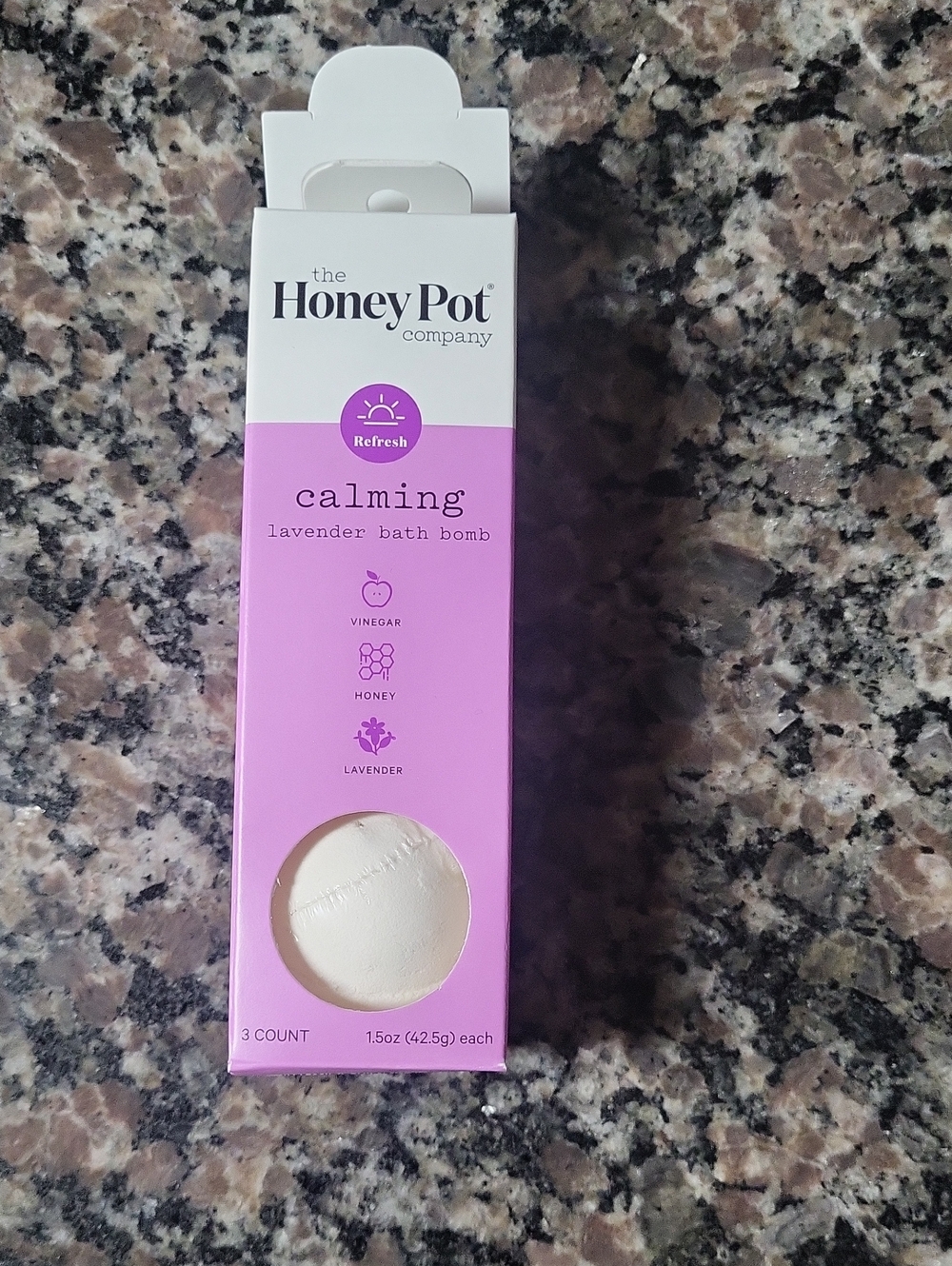The Honey Pot Calming Lavender Bath Bombs pack of 3 new sealed  1.5 oz each